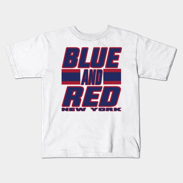 New York LYFE Blue and Red NY True Football Colors! Kids T-Shirt by OffesniveLine